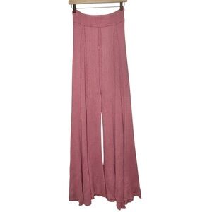 Free People Intimately Ribbed Sweater Knit Wide Leg Pull On Pants Size Medium